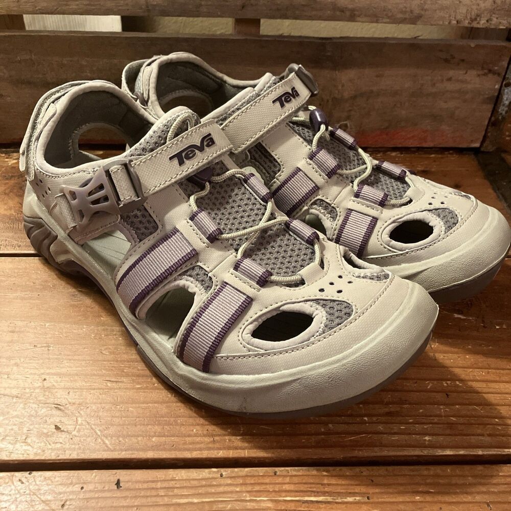 Teva Women's Omnium Sandal Slate Sz 10 Hybrid Strap Gray Trail Hiking Bungee